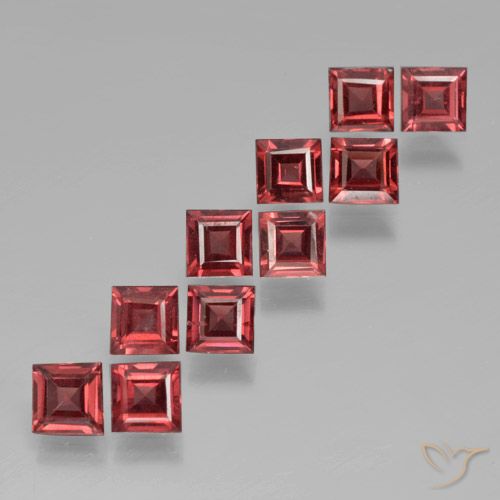 3.82ctw Naturel Rouge écarlate Grenat pyrope, Carré, VS