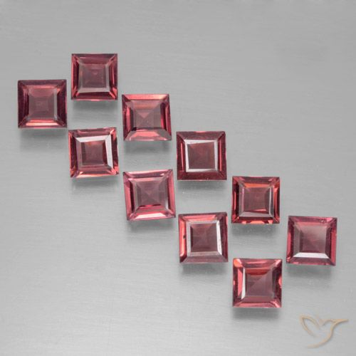 3.41ctw Naturel Rouge Rosâtre Grenat pyrope, Carré, VS