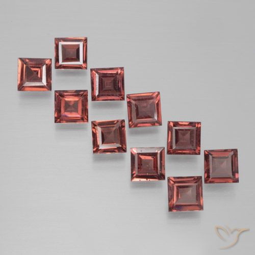 3.67ctw Naturel Rose foncé Rouge Grenat pyrope, Carré, VS