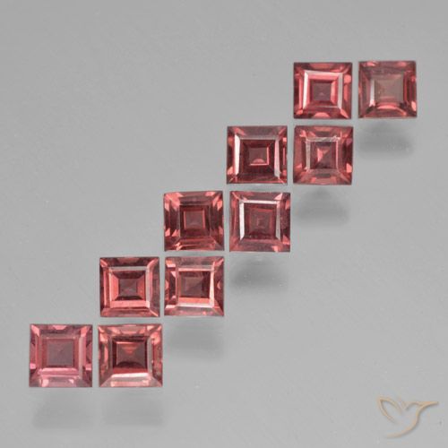 4.13ctw Naturel Vin rouge profond Grenat pyrope, Carré, VS