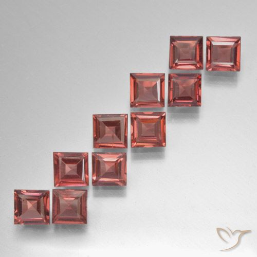 3.64ctw Naturel Rouge écarlate léger Grenat pyrope, Carré, VS