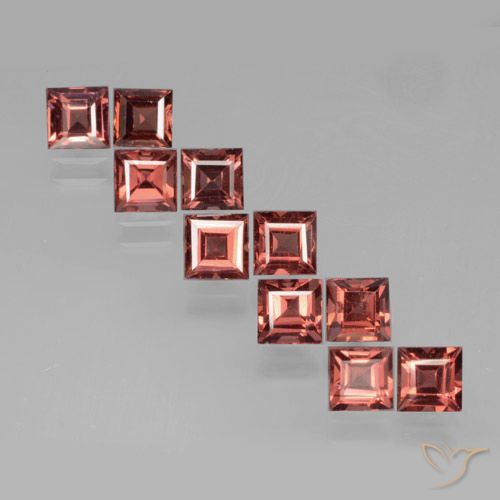 4.28ctw Naturel Rose foncé Rouge Grenat pyrope, Carré, VS