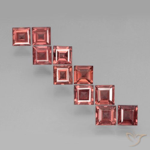4.14ctw Naturel Rose rouge Grenat pyrope, Carré, VS