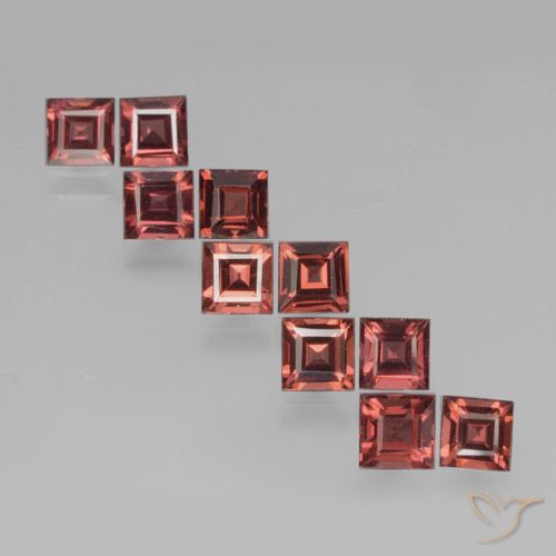 4.03ctw Naturel Rouge écarlate Grenat pyrope, Carré, VS