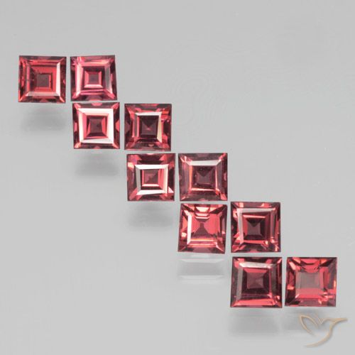3.82ctw Naturel Rouge écarlate Grenat pyrope, Carré, VS