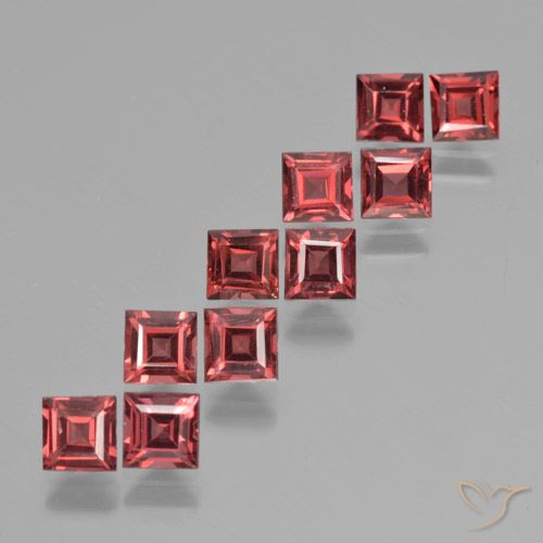 4.28ctw Naturel Rouge écarlate léger Grenat pyrope, Carré, VS
