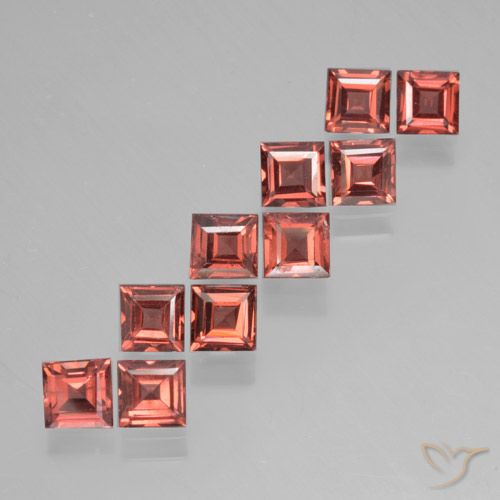 4.12ctw Naturel Brique rouge Grenat pyrope, Carré, VS