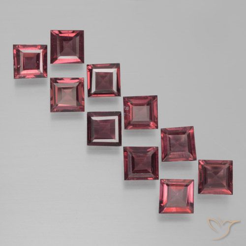 3.51ctw Naturel Rouge foncé Grenat pyrope, Carré, VS