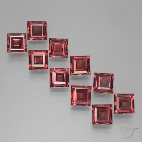 3.76ctw Naturel Rouge écarlate profond Grenat pyrope, Carré, VS