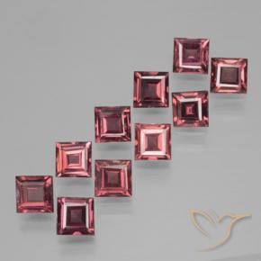 Achetez naturel 4,13ct rouge grenat pyrope gems, carré, en provenance mozambique chez gemselect. en stock, livraison internationale!