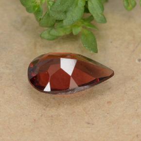 Grenat pyrope rouge naturelle en forme de poire, 0,86 ct, VVS-VS