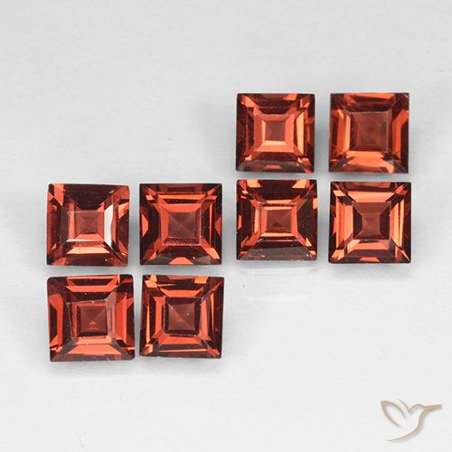 3.25ctw Naturel Brique rouge Grenat pyrope, Carré, VVS-VS