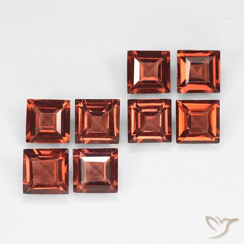 3.14ctw Naturel Brique rouge Grenat pyrope, Carré, VVS-VS