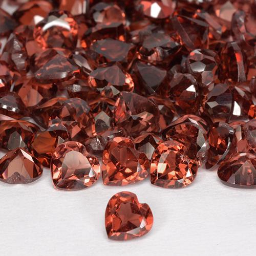 Grenat pyrope Rouge-orange naturelle Forme de coeur, 0.28 ct, VS