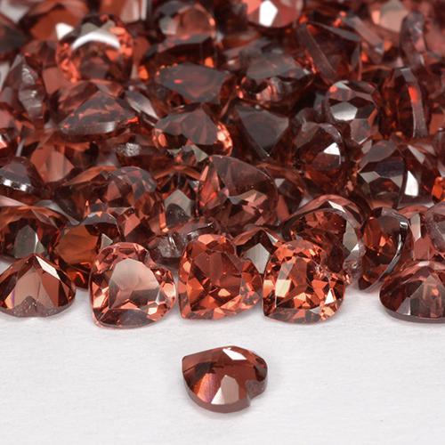 Grenat pyrope Rouge-orange naturelle Forme de coeur, 0.28 ct, VS