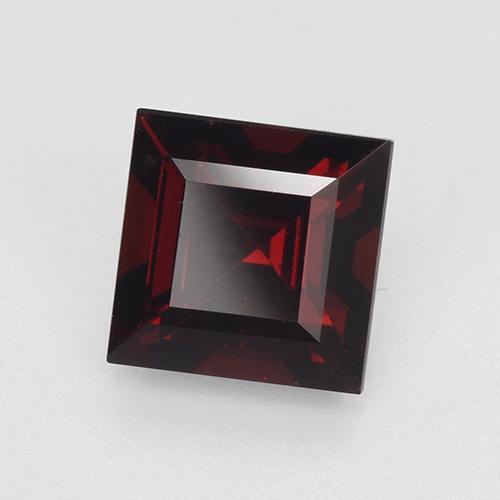 Grenat pyrope rouge naturelle carré, 1,57 ct, VVS-VS