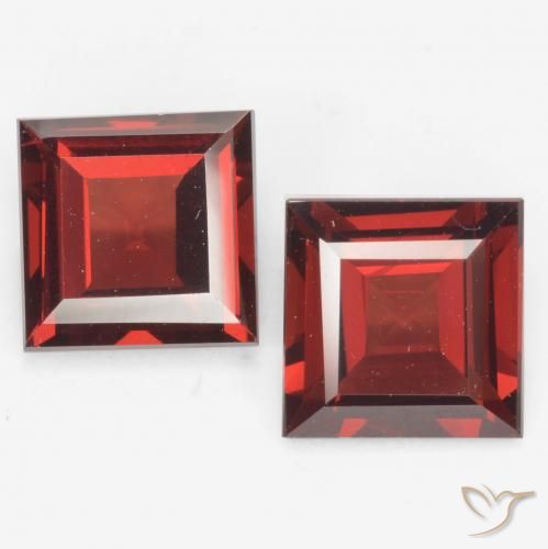 4.04ctw Naturel Rouge groseille Grenat pyrope, Carré, VVS-VS