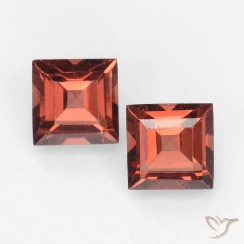 0.89ctw Naturel Rouge brique profond Grenat pyrope, Carré, VVS-VS