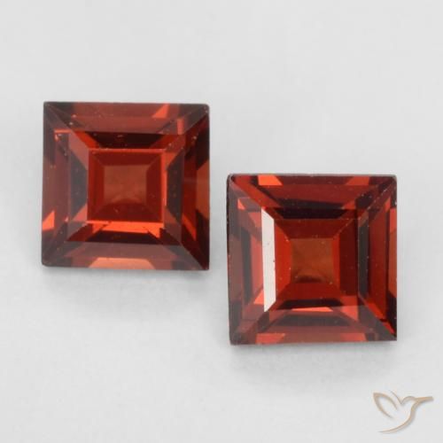 0.91ctw Naturel Rouge groseille Grenat pyrope, Carré, VVS-VS