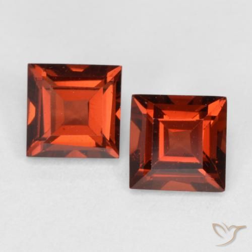 0.93ctw Naturel Rouge écarlate Grenat pyrope, Carré, VS