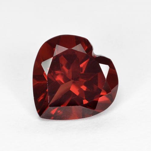 Grenat pyrope rouge naturelle forme de coeur, 1,90 ct, VVS-VS