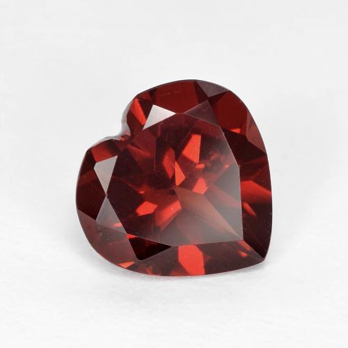 Grenat pyrope rouge naturelle forme de coeur, 1,90 ct, VVS-VS
