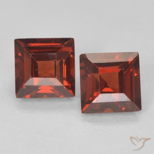 0.96ctw Naturel Rouge groseille Grenat pyrope, Carré, VVS-VS