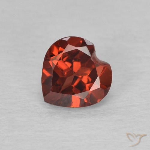 0.64ct Naturel Rouge vif Grenat pyrope, Cœur, VVS-VS