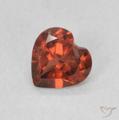 0.56ct Naturel Rouge-orange Grenat pyrope, Cœur, VS