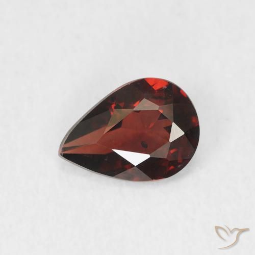 0.69ct Naturel Rouge sang profond Grenat pyrope, En forme de poire, VVS-VS