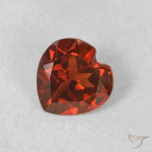 0.49ct Naturel Rouge vif Grenat pyrope, Cœur, VS