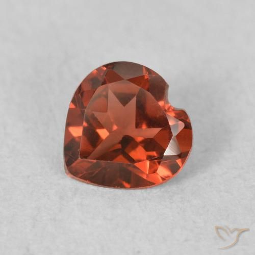 0.54ct Naturel Rouge vif Grenat pyrope, Cœur, VVS-VS