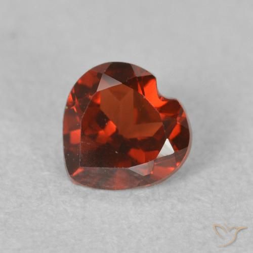 0.60ct Naturel Rouge vif Grenat pyrope, Cœur, VVS-VS