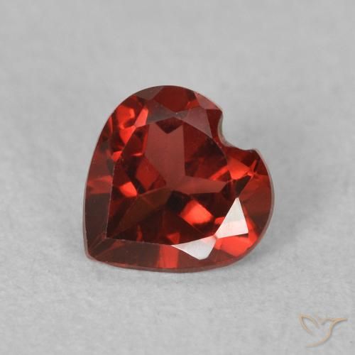 0.52ct Naturel Rouge groseille Grenat pyrope, Cœur, VVS-VS