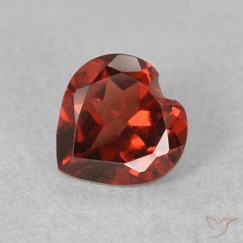 0.64ct Naturel Rouge vif Grenat pyrope, Cœur, VVS-VS