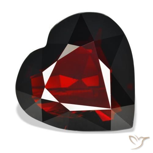 Grenat pyrope Rouge noirâtre naturelle Cœur, 37.20 ct, IF