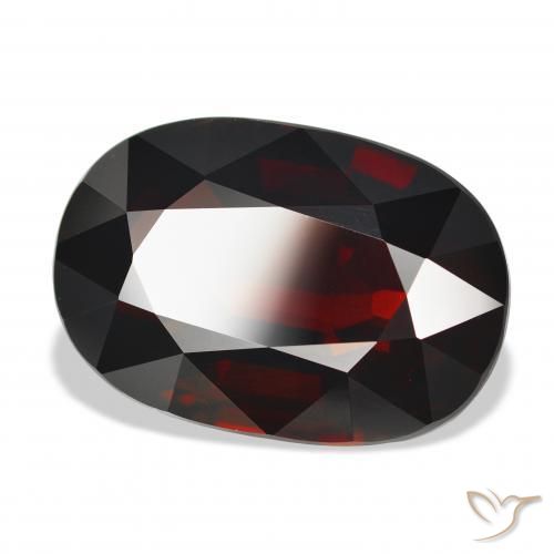 Grenat pyrope Rouge noirâtre naturelle ovale, 21.89 ct, IF