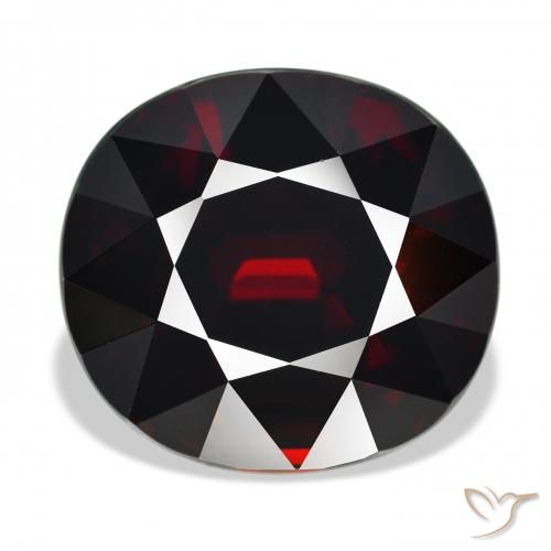 Grenat pyrope Rouge noirâtre naturelle ovale, 20.92 ct, IF