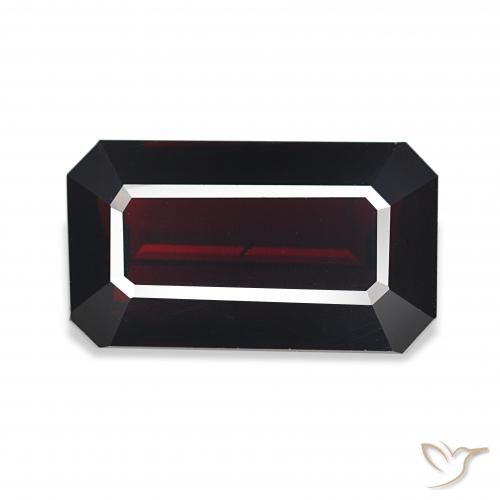 15.14ct Naturel Rouge noirâtre Grenat pyrope, Taille émeraude, VS