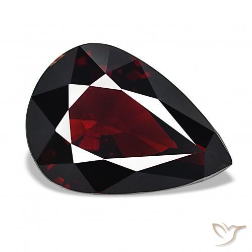 Grenat pyrope Rouge noirâtre naturelle En forme de poire, 13.92 ct, VS