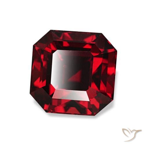 Grenat pyrope rouge naturelle taille émeraude, 2,01 ct, VS