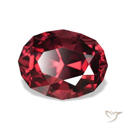 Grenat pyrope rouge naturelle coupe ovale, 3,12 ct, VVS