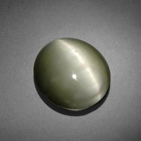 Quartz Œil de Chat Vert naturelle Coupe ovale, 7.15 ct, Opaque