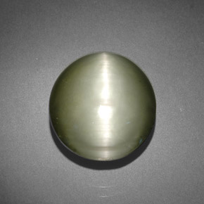 Quartz Œil de Chat Vert naturelle Coupe ovale, 7.15 ct, Opaque