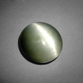 Quartz Œil de Chat Vert naturelle Coupe ovale, 7.29 ct, Opaque