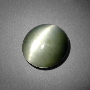 Quartz Œil de Chat Vert naturelle Coupe ovale, 7.29 ct, Opaque
