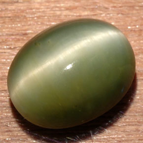 Quartz Œil de Chat Vert naturelle Coupe ovale, 6.71 ct, Opaque
