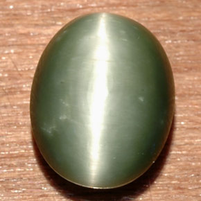 Quartz cat's eye vert naturelle coupe ovale, 8,58 ct, opaque