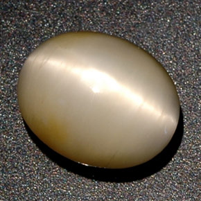 Quartz Œil de Chat Crème naturelle Coupe ovale, 3.38 ct, Opaque