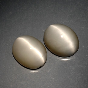 Achetez naturel ct gris quartz cat's eye gems, coupe ovale, en provenance inde chez gemselect. en stock, livraison internationale!